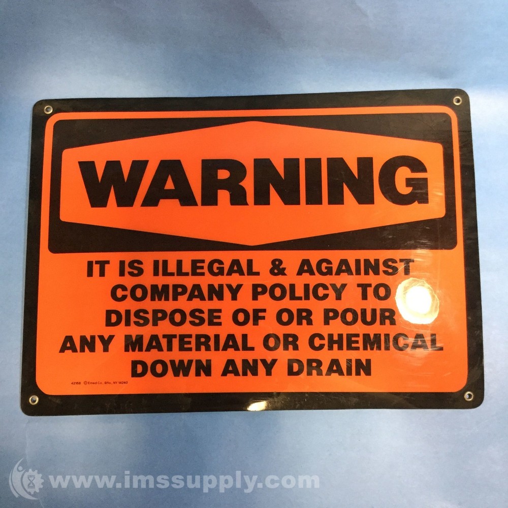 Emed Co 42168 Warning Sign USIP