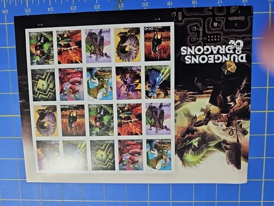 2 Sheets Forever Stamps Dungeons and Dragons    40 Stamps Total