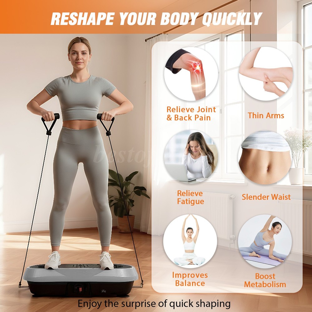 200 Speeds Vibration Plate Exercise Machine Whole Body Workout Vibrate Platform