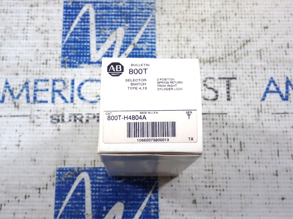 Allen Bradley 800T-H4804A 2 Postion Rt Spring Return Selector Switch