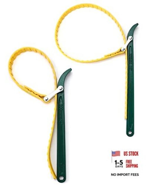 15" + 12" Belt Strap Wrench, Multi-Purpose Adjustable Strap Oil Filter Strap
