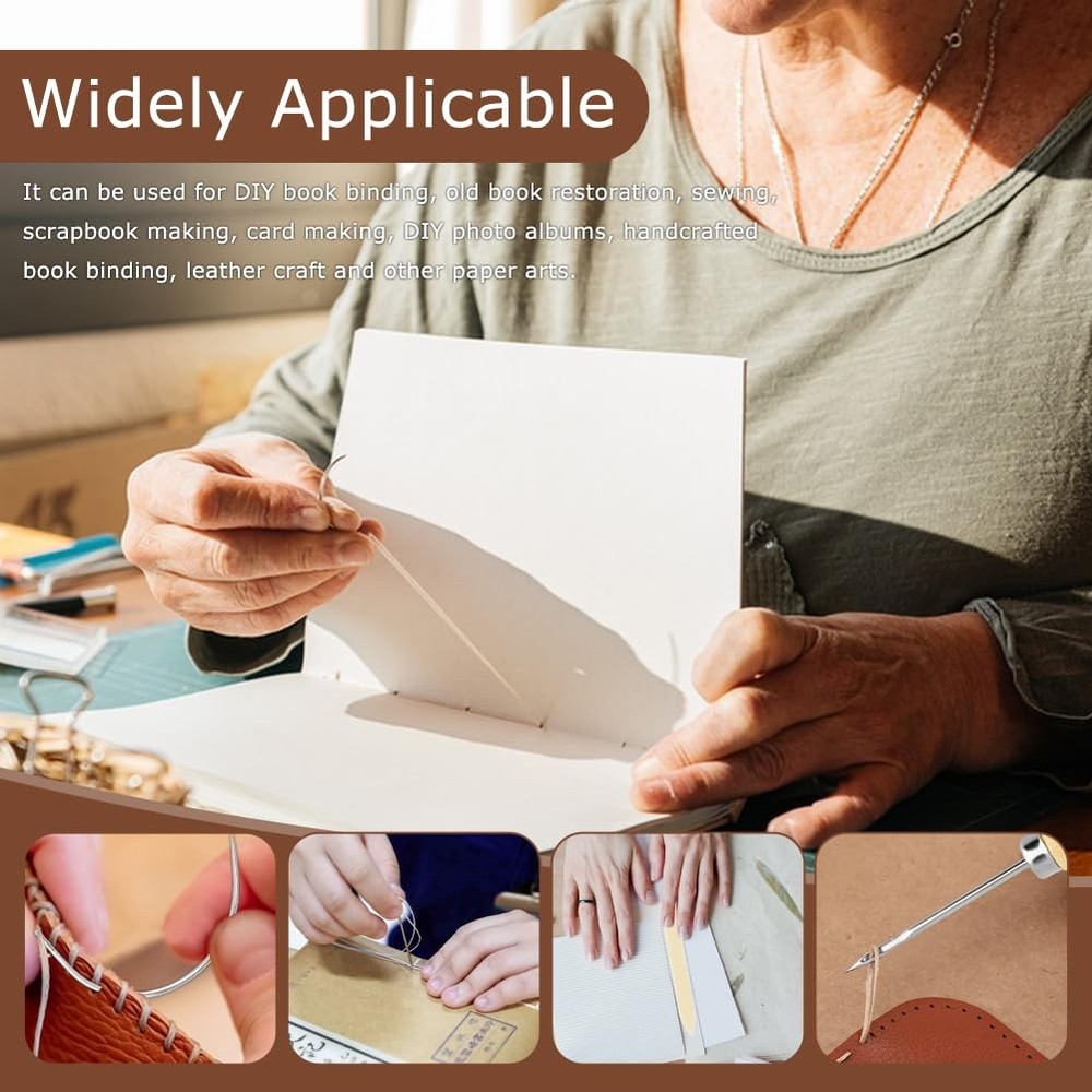 39pcs Book Binding Kits for Beginners,Hand Bookbinding Tools Kit with Bone Fo...