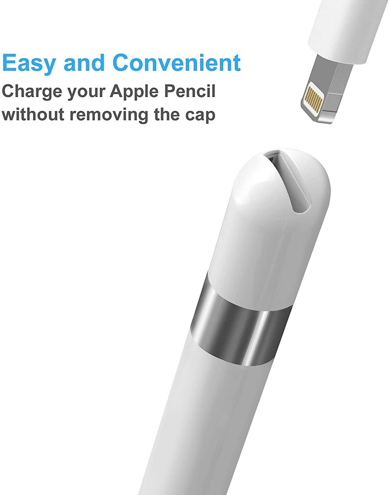 (2 pack)TechMatte 2-in-1 Cap Charging Adapter for Apple Pencil (1st Gen)