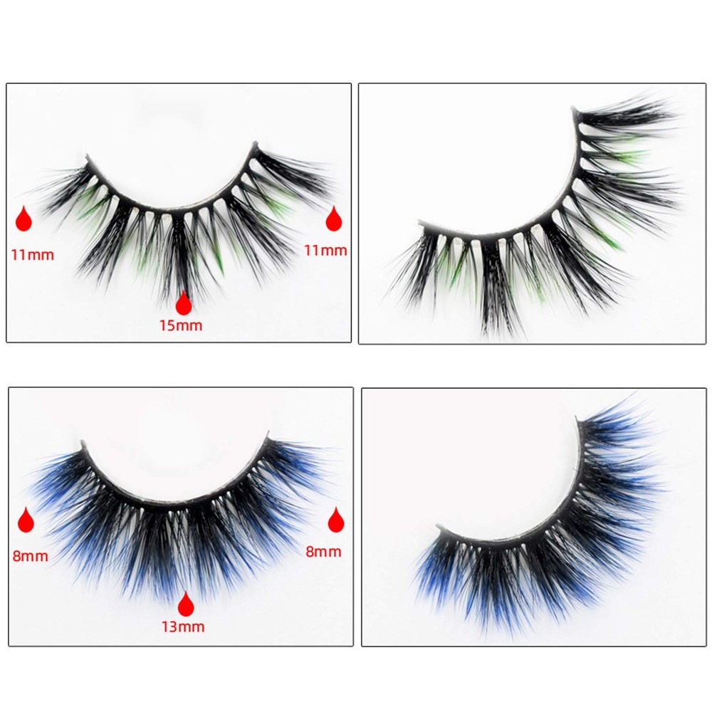 DAODER False 1 pair (Pack of 1), Brown, Blue, Pink，Green, Purple, Black