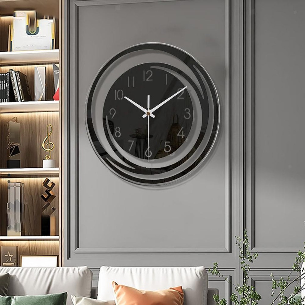 Modern Wall Clock Clock Round Non Ticking Silent for Kitchen Office Decor