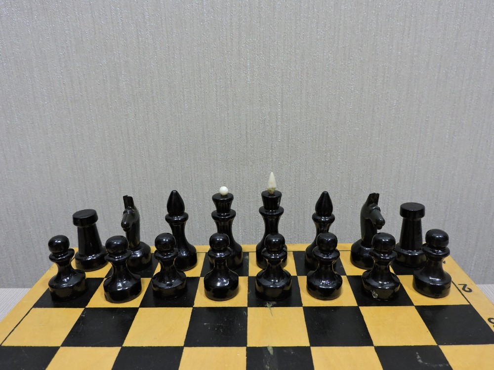 Nice Vintage Wooden Chess Set Soviet USSR