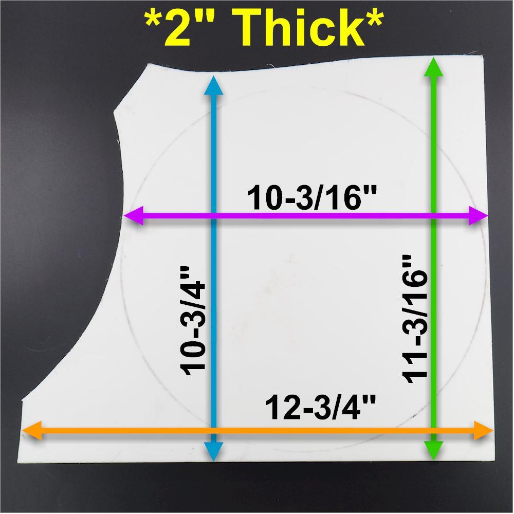 Ertalyte PET-P PLASTIC Solid Irregular Square Block 12-3/4" x 11-3/16" x 2"