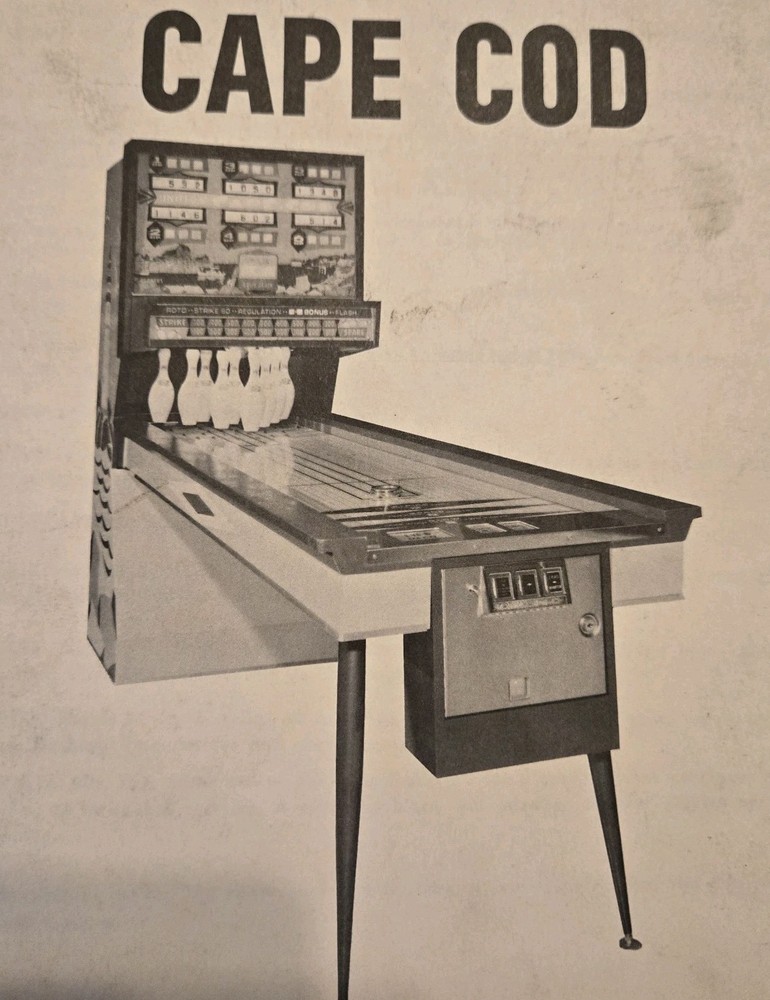 Williams CAPE COD Arcade Video Game Manual - good Condition Bowling Vintage