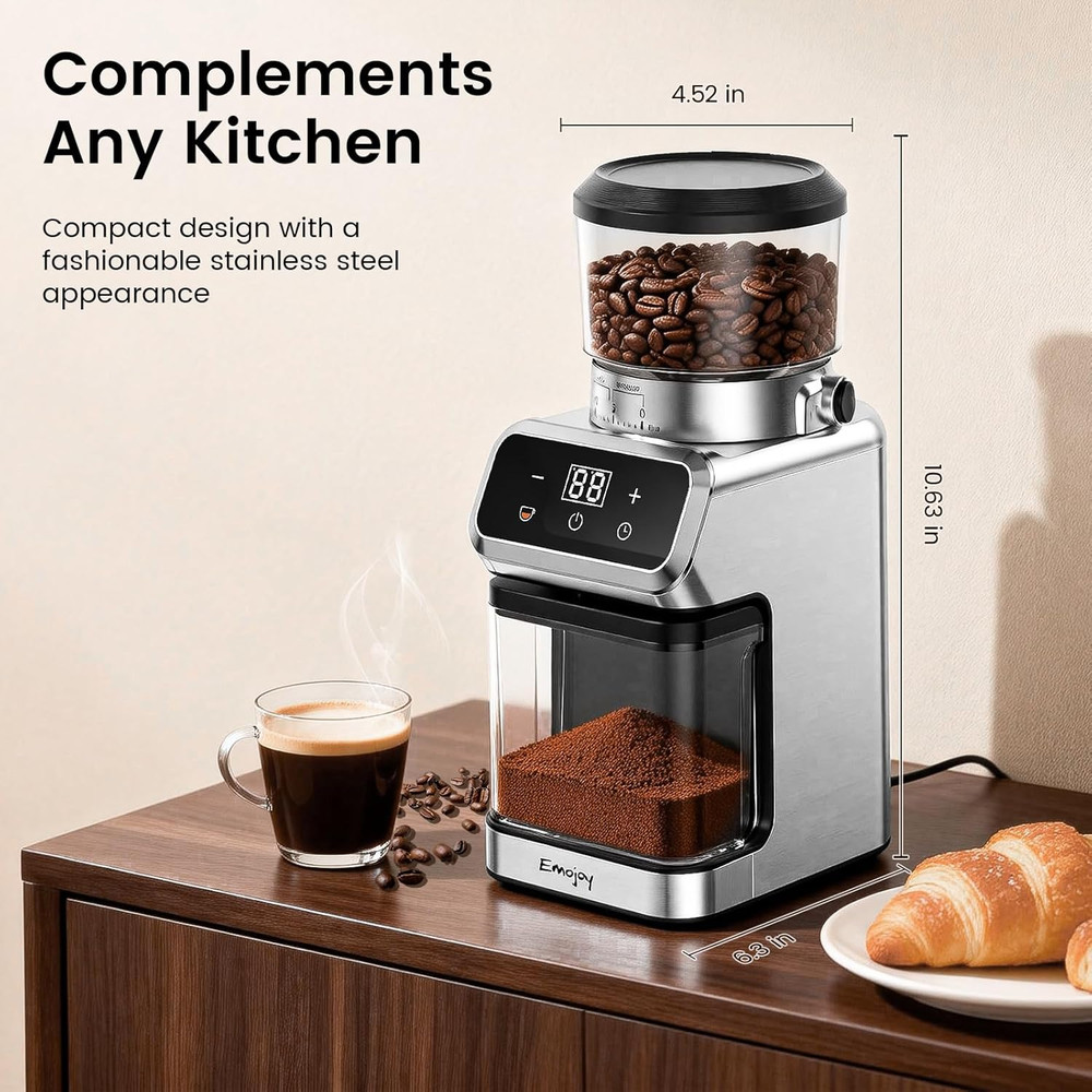 Electric Burr Coffee Grinder with 30 Settings & Touchscreen Control