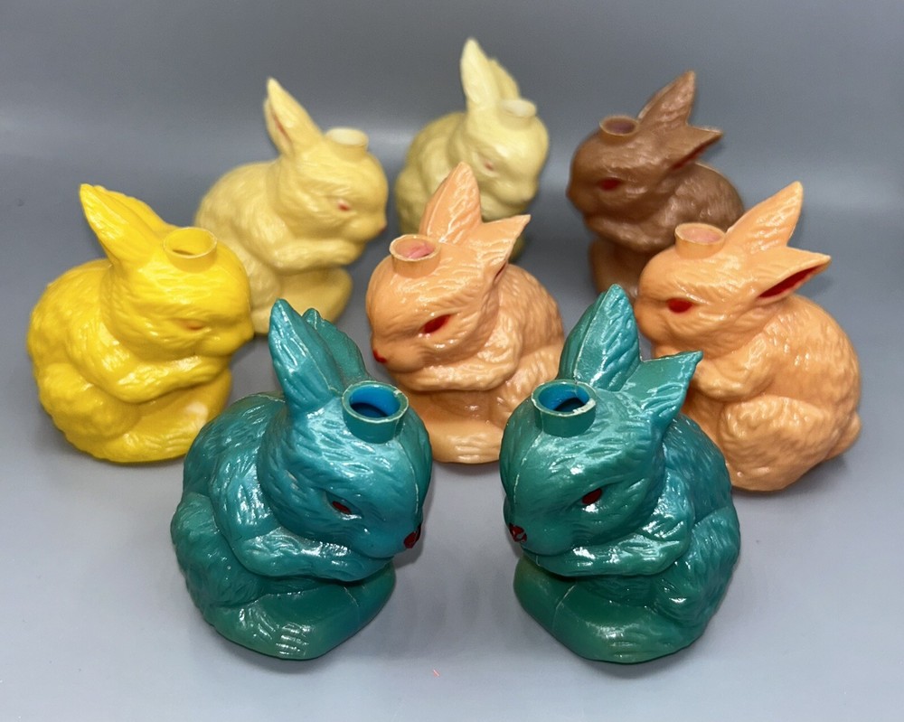 8-PC Replacement Blow Mold Easter Bunny Rabbit Plastic String Light Covers - 3”