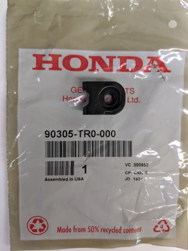 Genuine Honda Radiator Support Splash Shield Nut 90305-TR0-000
