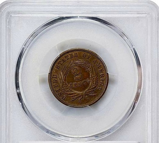 1865 2C Two-Cent PCGS MS62 BN