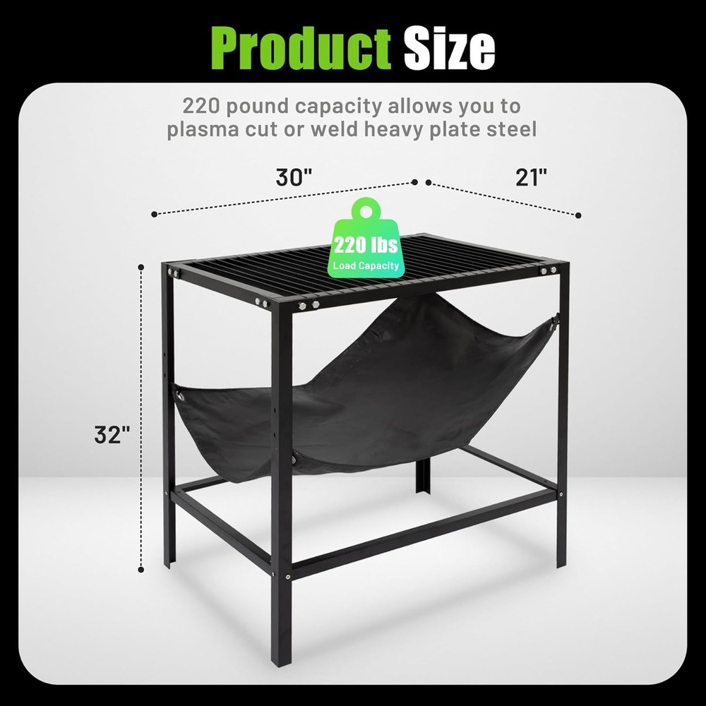 250 LBS Plasma Cutter Table with Replaceable Slats & Fireproof Welding Blanket