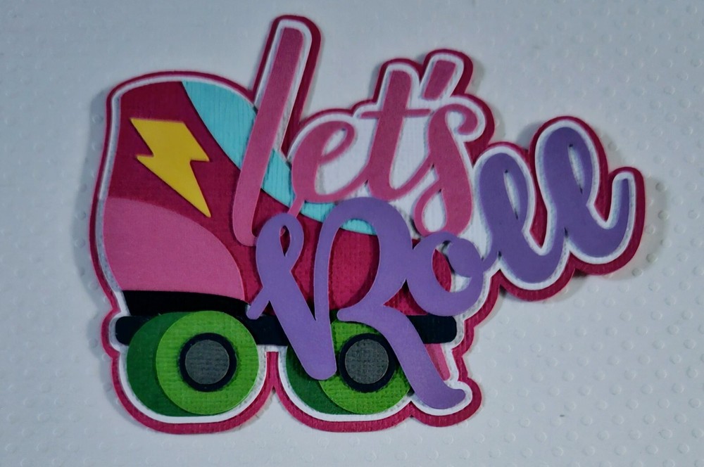Roller Skating Girl Title. Scrapbook, Card Making Paper Piecing