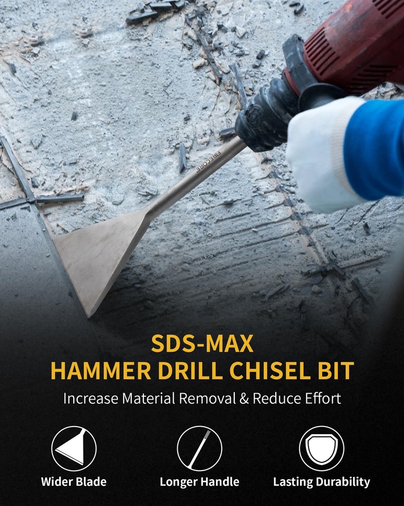 SDS Max Chisel, Firecore 5.9 Inch by 15 Inch Tile Removal Bits for SDS Max Ha...