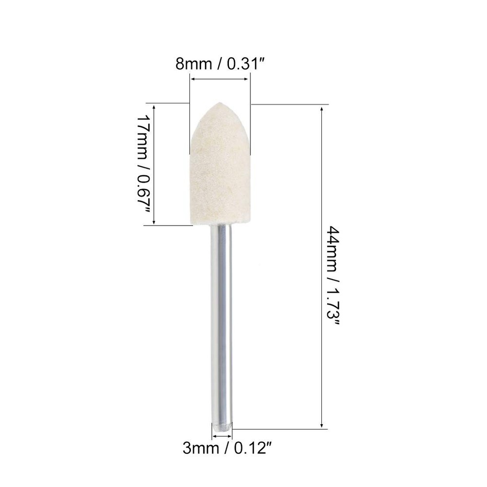 uxcell 8mm Wool Felt Mounted Points Tapered Polishing Bits Burrs Buffing Whee...