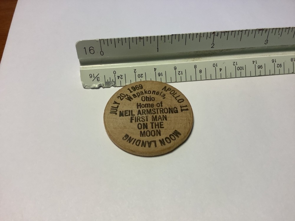 APOLLO 11 WOODEN MEDALLION