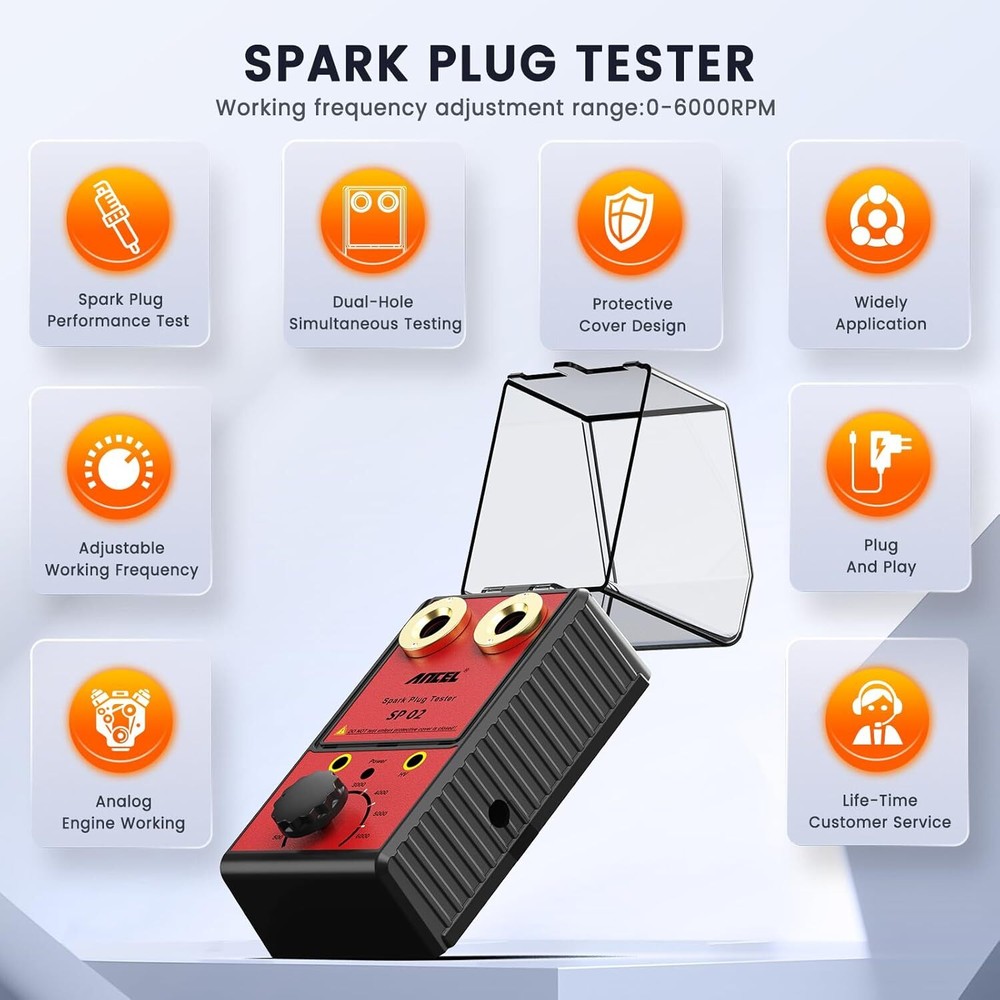 12V Spark Plug Tester Dual Hole Diagnostic Tool Gasoline Car Ignition Analyzer