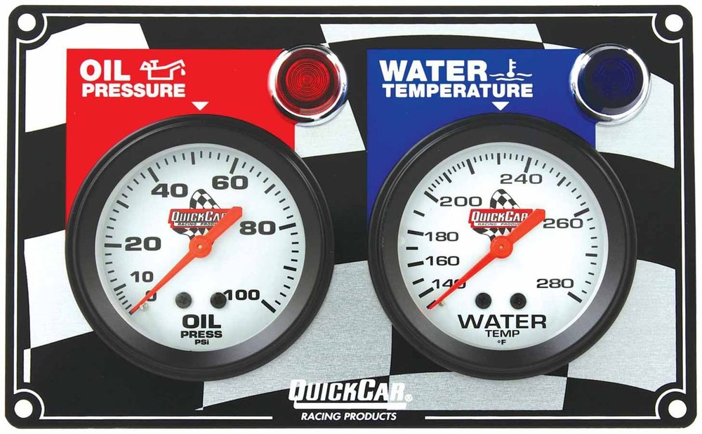 QuickCar 2 Gauge Panel OP/WT 61-6001