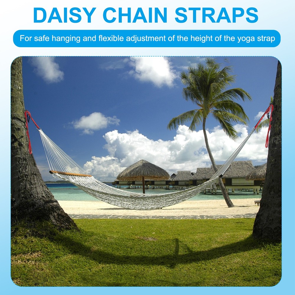 2Pcs Daisy Chain Straps Strong Climbing Strap Adjustable with 8 Loops Black