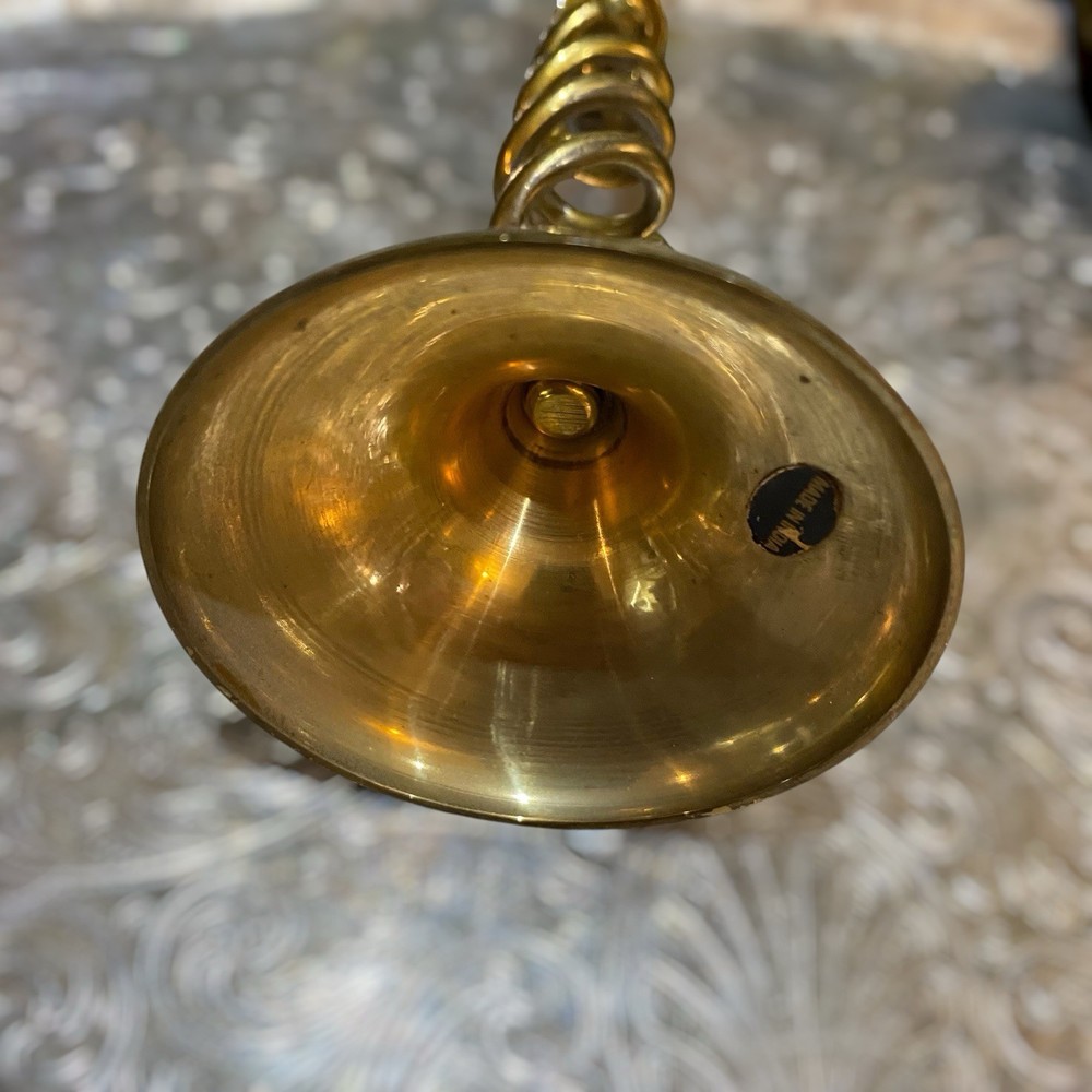 Vintage Twisted Barley Solid Brass Candlestick Candle Holder