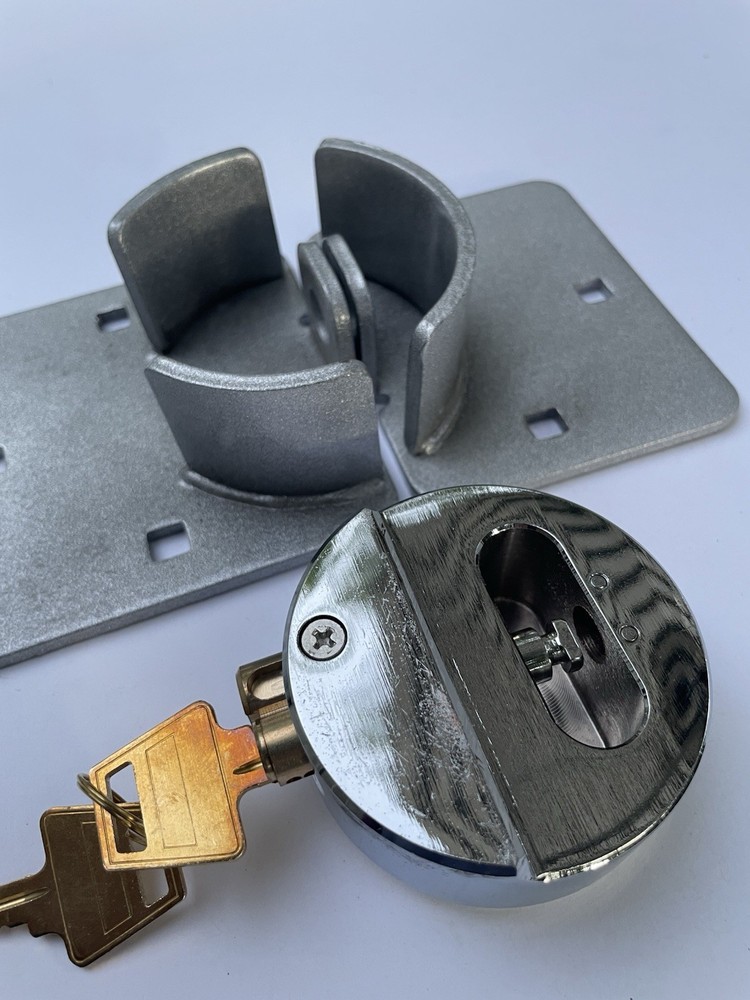 Puck Lock Solid Steel Hidden Shackle Lock & Hasp Anti-Theft Work Door Secure