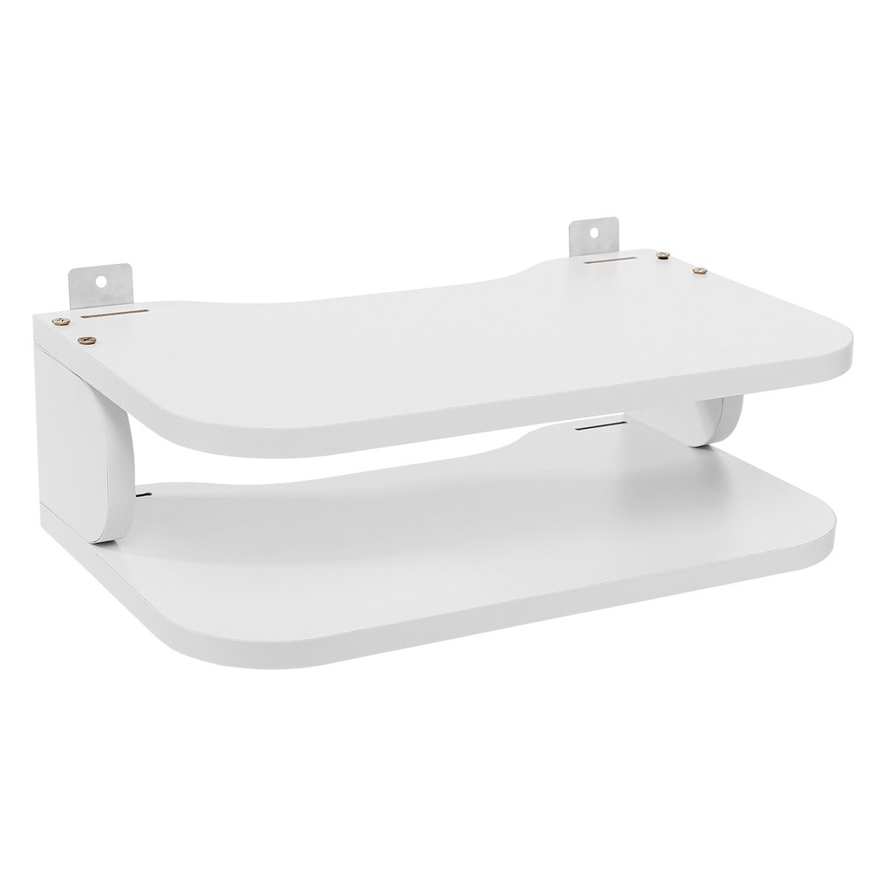 TV Component Holder 2-Tier Wall Mount/Tabletop Floating Shelf Set-top Box Shelf
