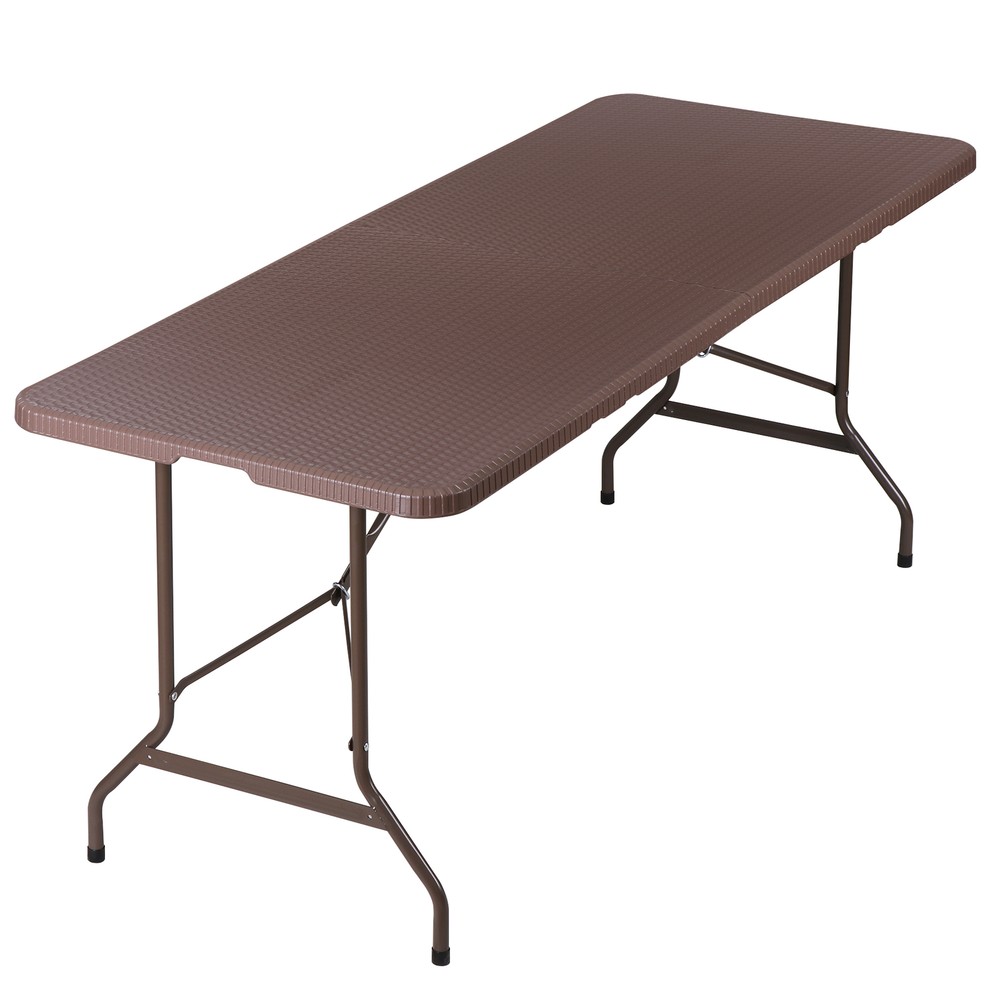 6ft Portable Plastic Picnic Table with Handle Fold in Half for Party Dining