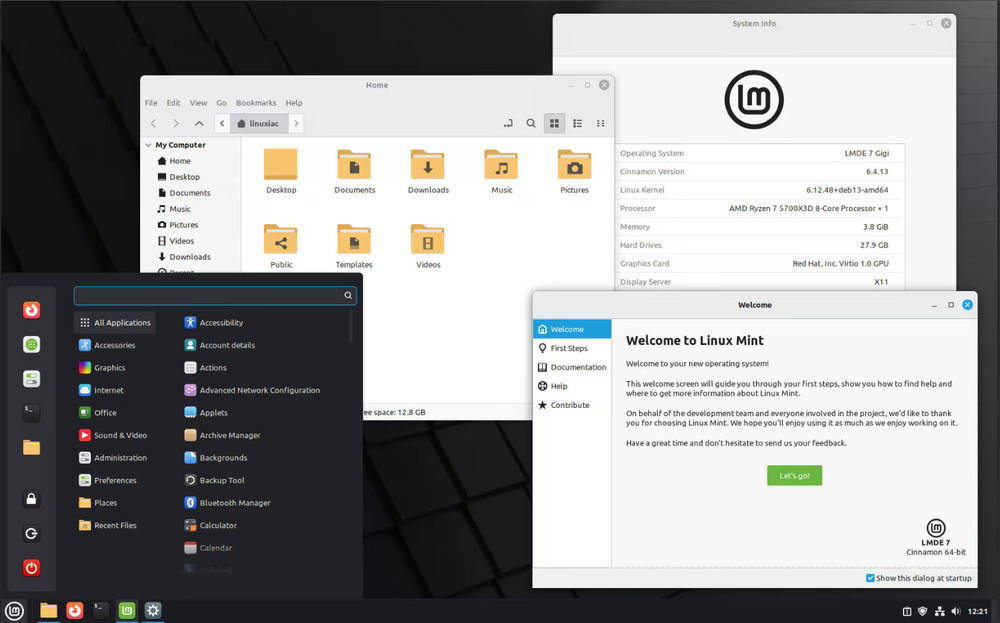 Linux Mint Latest LMDE 7 Cinnamon 64 Bit BOOTABLE/LIVE USB Mint Debian Edition