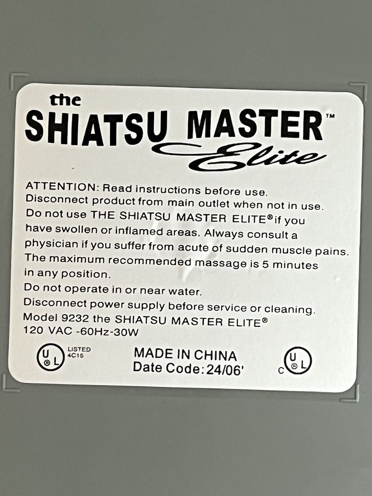 Shiatsu Master Elite Neck Back Massage Device