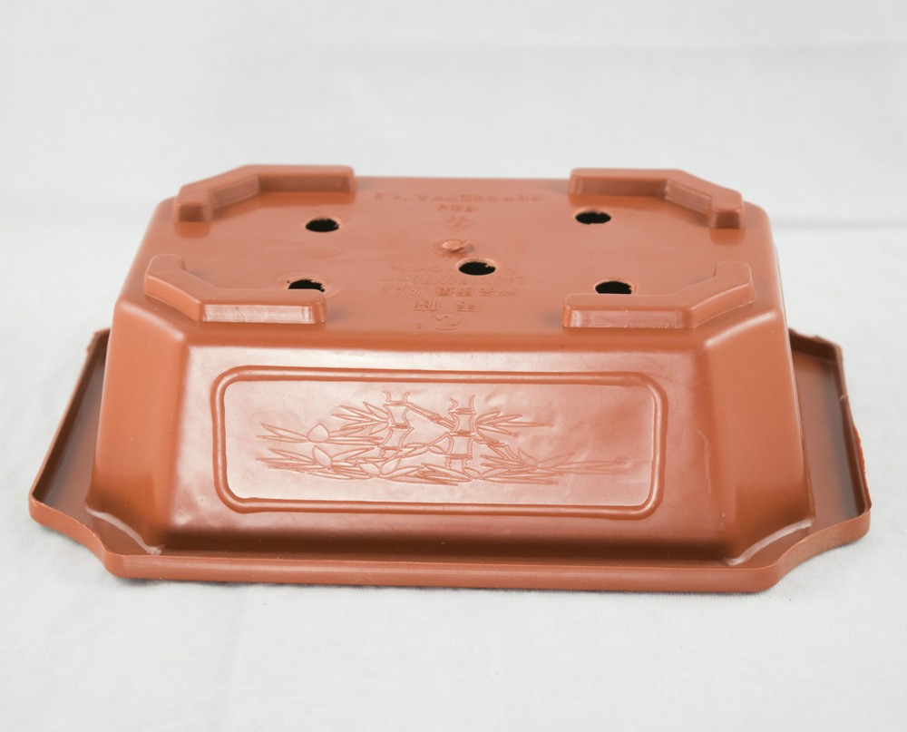 2 Rectangular Plastic Bonsai Training Pot, Succulent Planter 9.25"x 6.5"x 2.75"