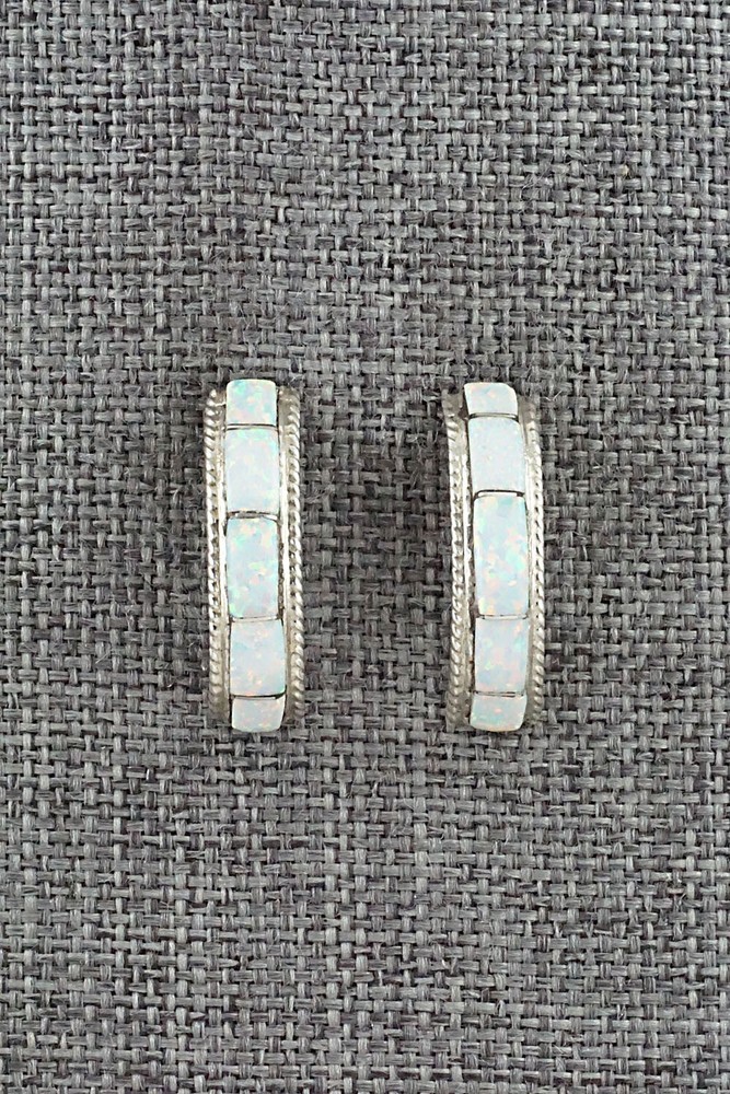 Opalite & Sterling Silver Earrings - Zenia Kylestewa