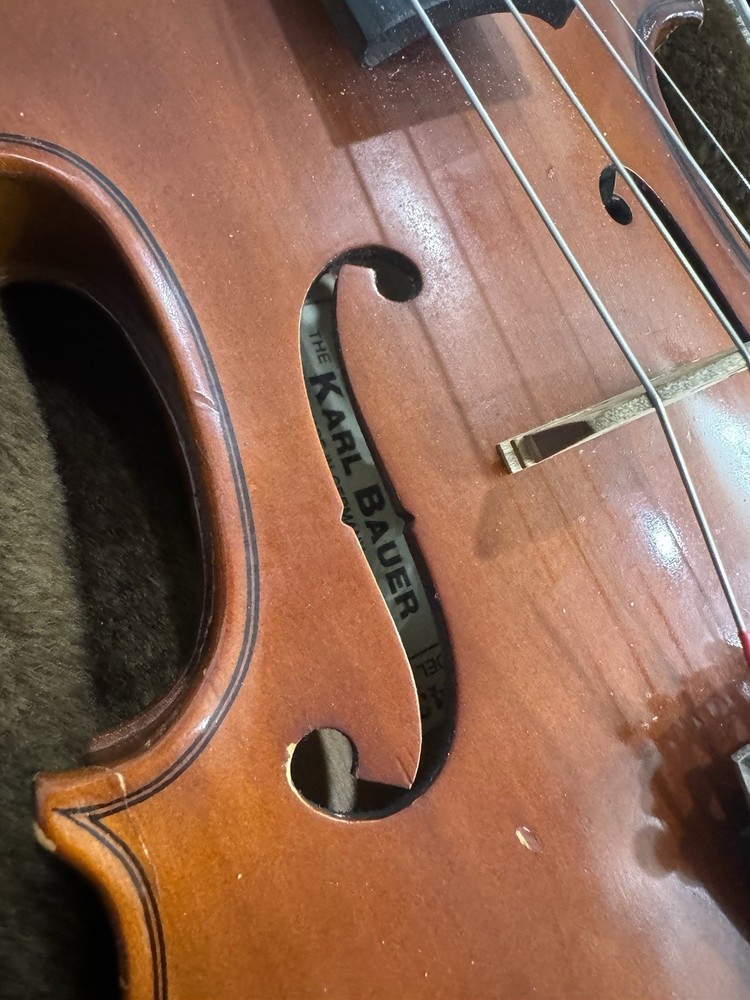 KARL BAUER 90 3/4 VIOLIN W/ HARDSHELL CASE GERMANY
