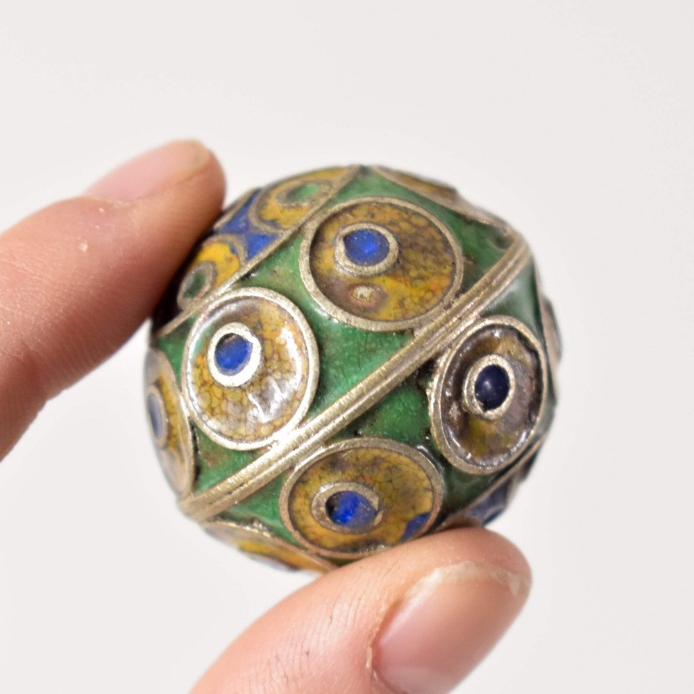 3 Metal Berber Beads Morocco