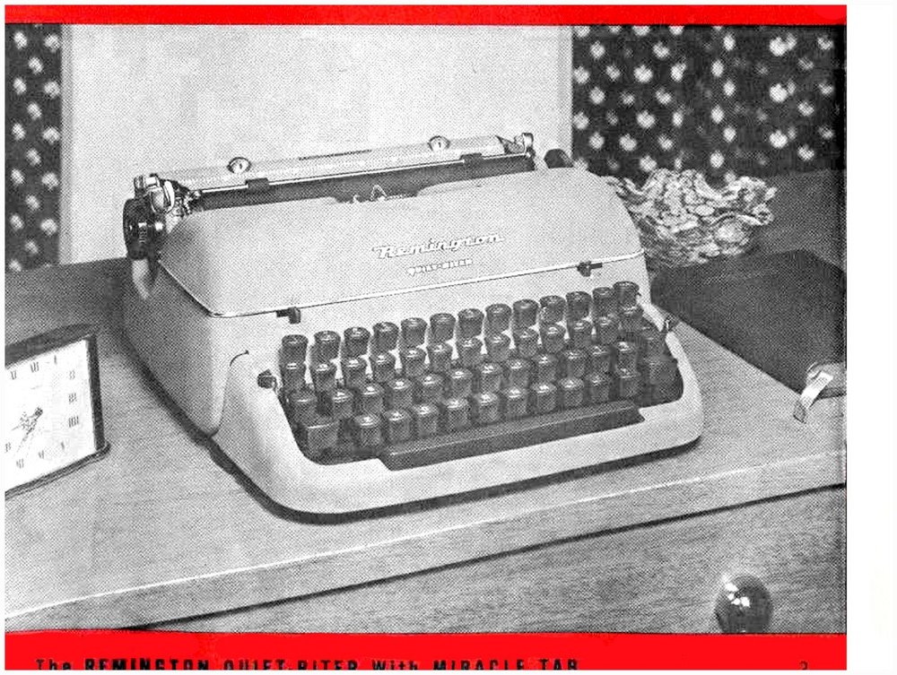 Remington Rand Quiet Riter or Letter Riter Typewriter User Instruction Manual.