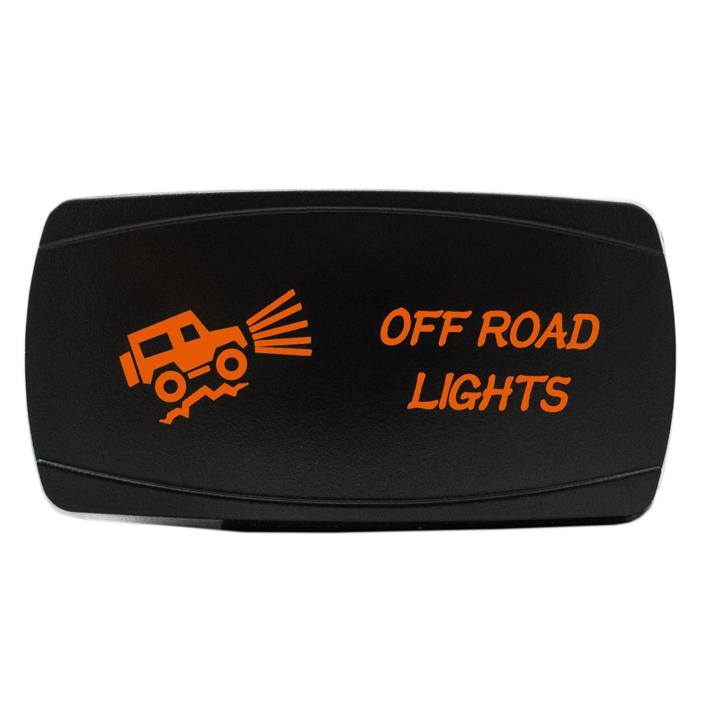 ORANGE Dual Back-lit Rocker Switch Laser Etched 20A OFFROAD LIGHTS Horizontal
