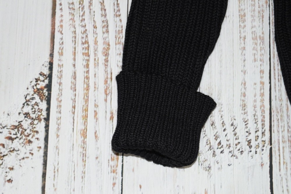 ROTHCO GI COMMANDO STYLE BLACK SWEATER PATCHED 100% WOOL PULLOVER OD SIZE 36 MEN