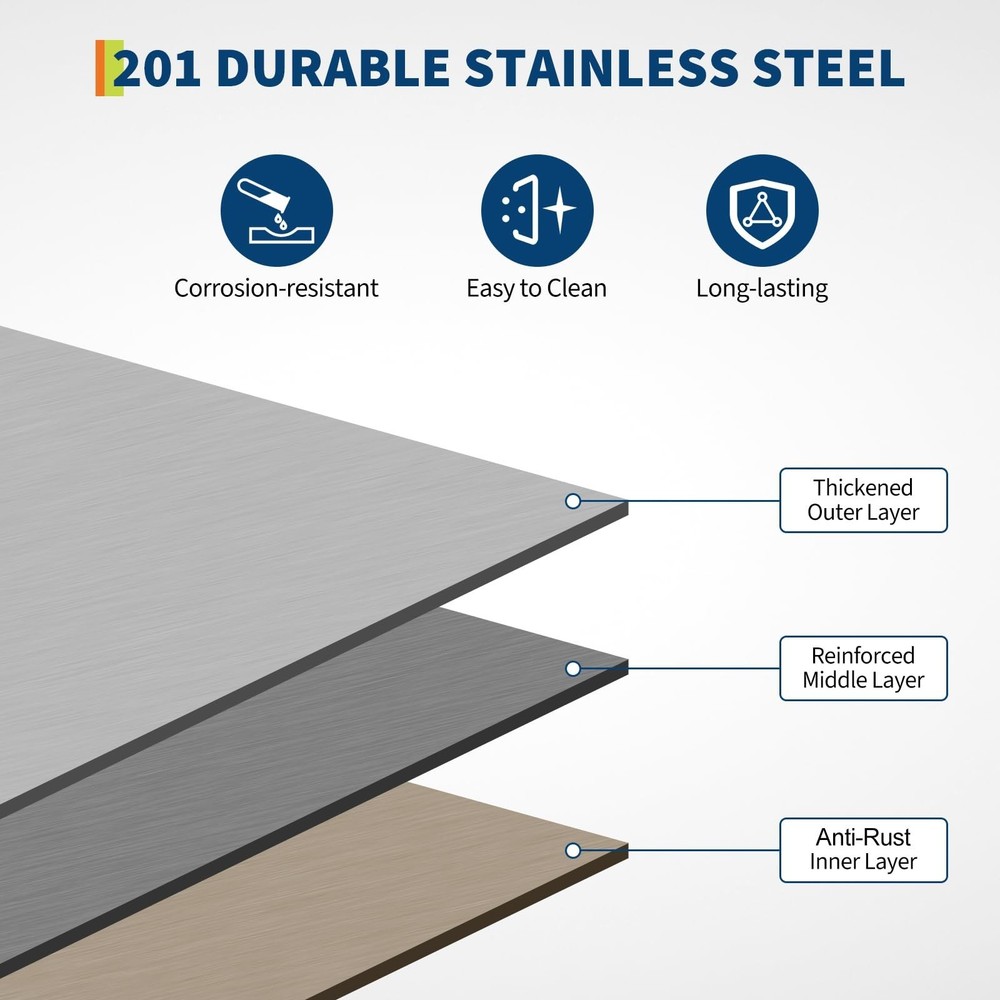 Adjustable Shelf Stainless Steel Kitchen Prep Table 48x30 Inch Work Table