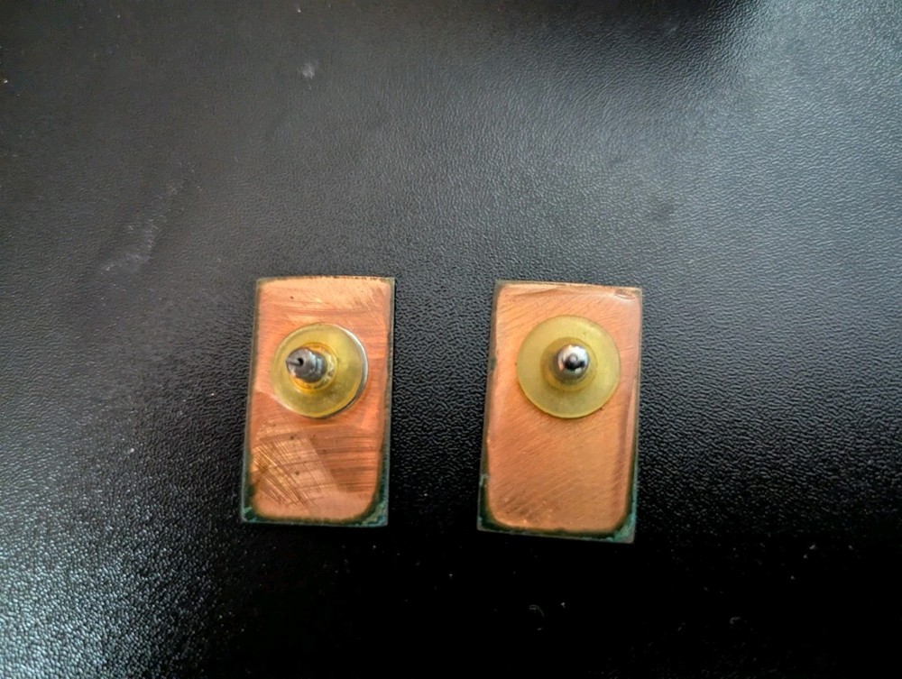 Enameled Copper Artisan Earring Studs