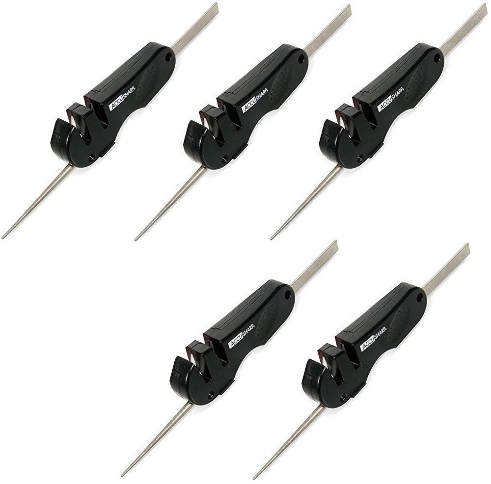 5 PACK AccuSharp 4 in 1 Knife & Tool Sharpener Coarse Carbides & Fine Ceramic