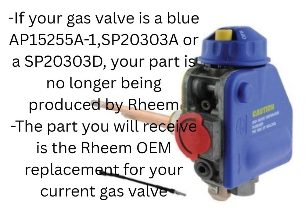 AP15255A-1 - OEM Richmond Upgraded Water Heater Gas Valve Thermostat Replacement