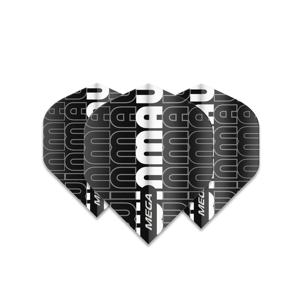 Winmau Mega Standard 75 Micron Flight - Logo Black & White
