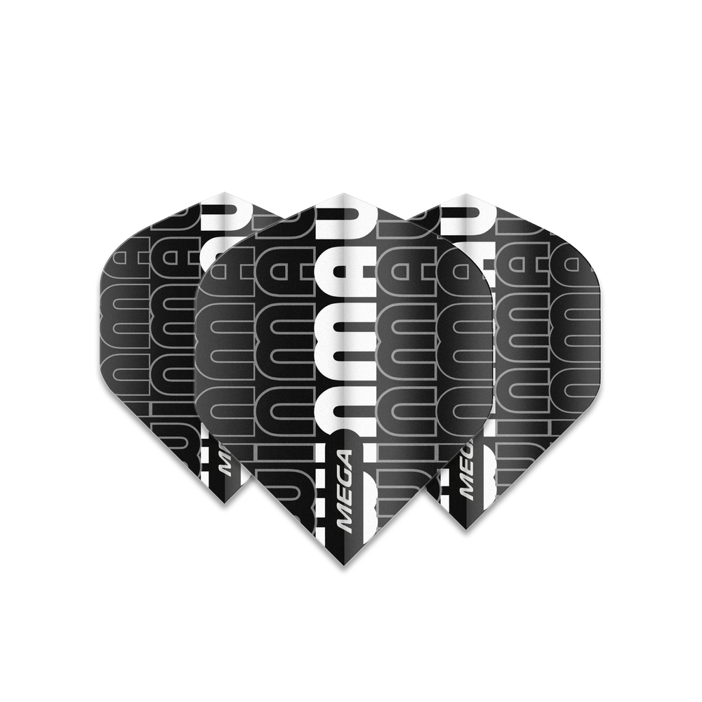 Winmau Mega Standard 75 Micron Flight - Logo Black & White