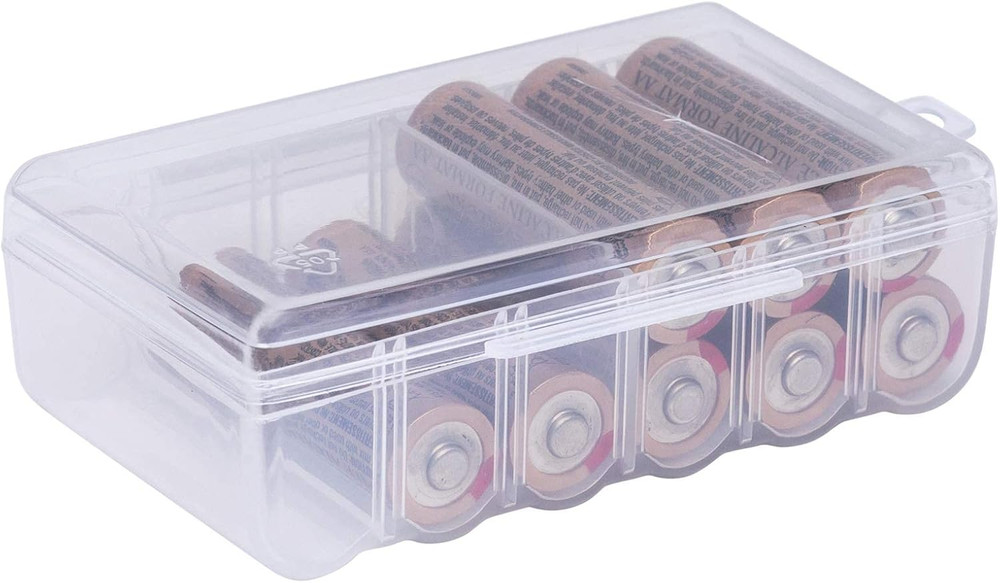AA Battery Storage Organizer Case - Holds 12 Batteries