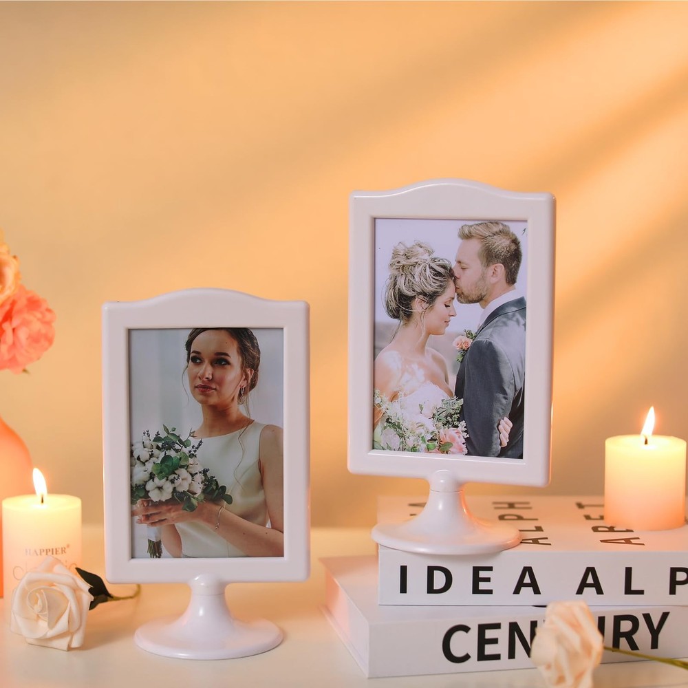 10 Pack Double Sided Standing Picture Frame 4x6 Plastic Photo Frame Bulk Whit...