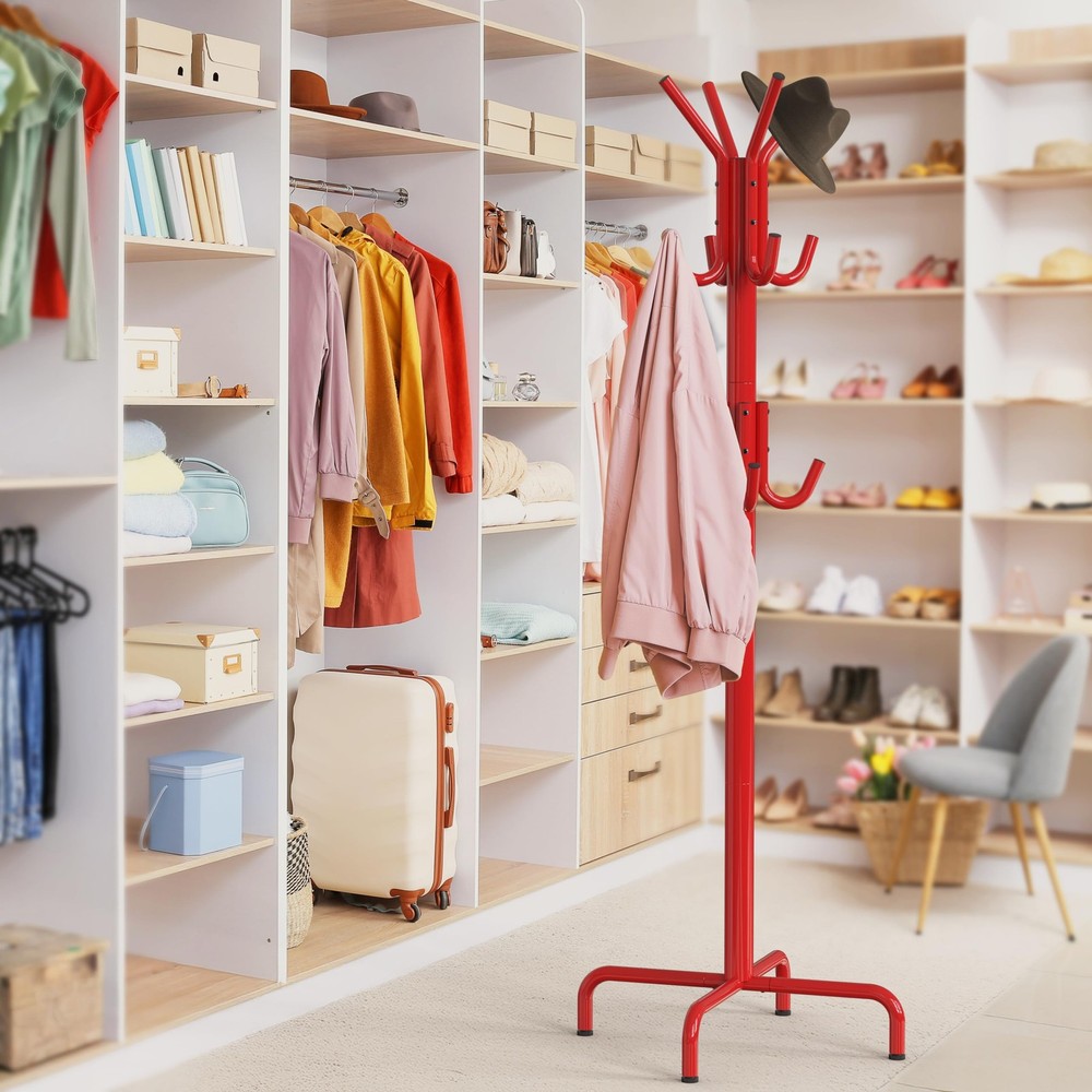 Coat Hat Rack Organizer with 12 Hooks - Space-Saving Storage Solution