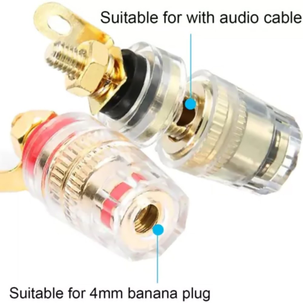 8Pcs 4mm Amplifier Speaker Terminal Binding Post Banana Plug Adapter Socket