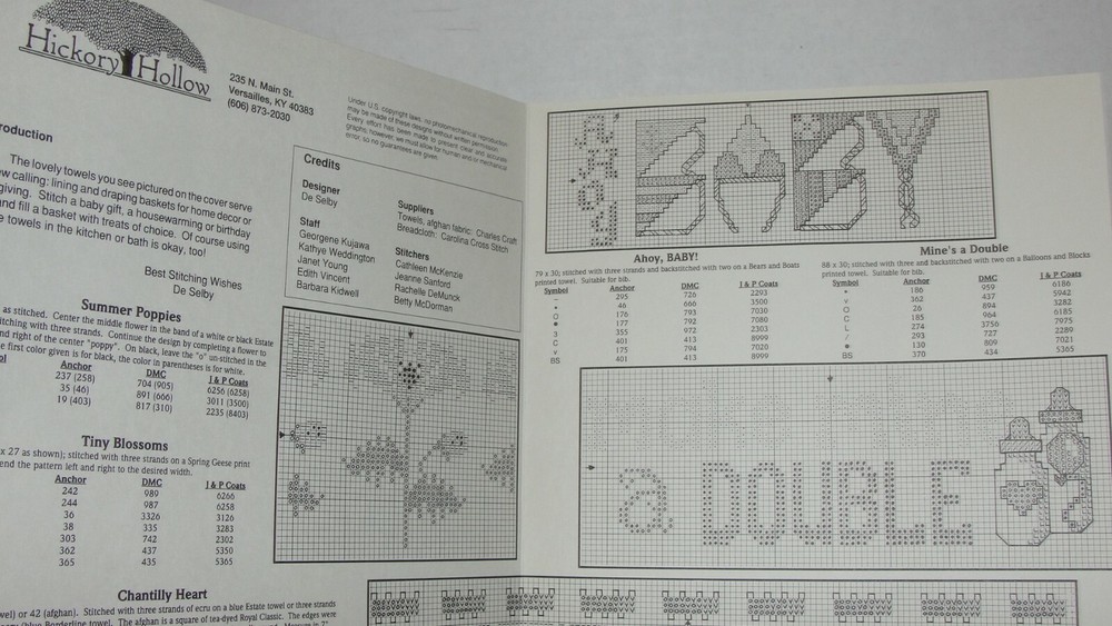 HICKORY HOLLOW TISKET, TASKETS TOWELS & BASKETS PATTERN FLYER / BOOK