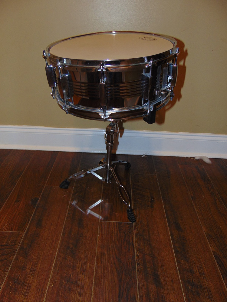 GP Percussion 14" Snare Drum Chrome Stand Bag Backpack Student Practice