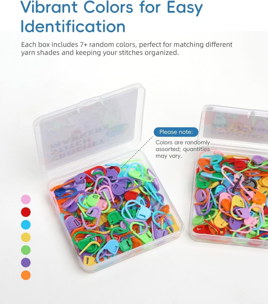 100PCS Crochet Stitch Markers by Flickzo – Locking Multicolor